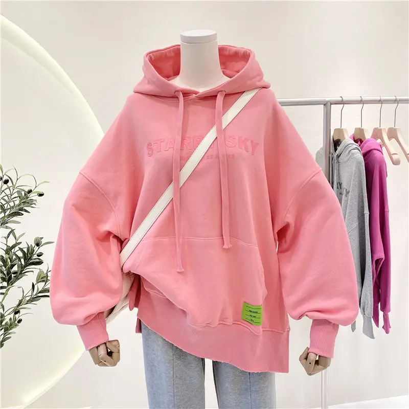 Women Pink Hoodie Sweatshirt Loose Fit Plus Size 2026 - Image 3
