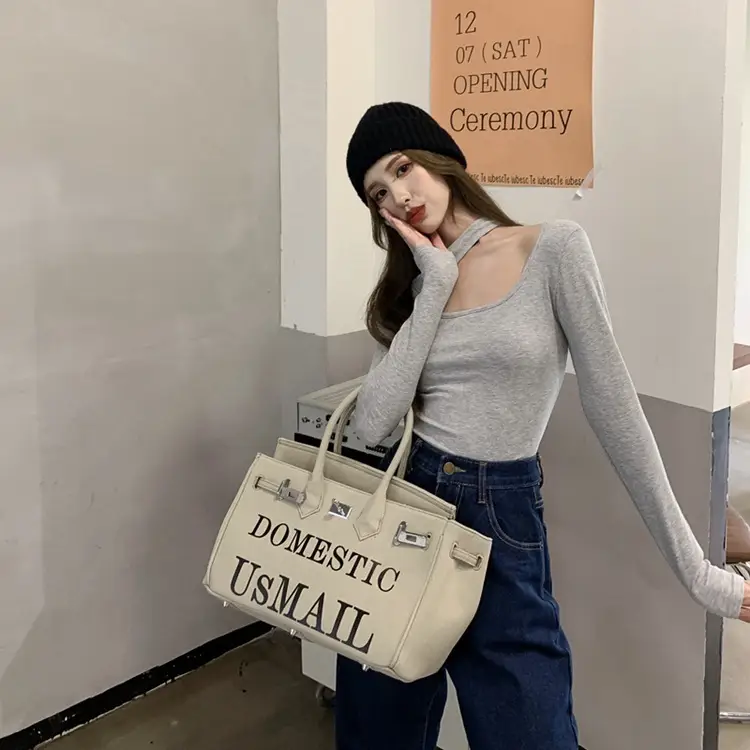 2025 Grey Halter Neck Long Sleeve T-Shirt for Women — feature 14