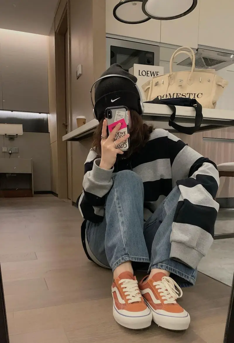 Women 2025 Striped Cotton Long Sleeve Top — feature 13