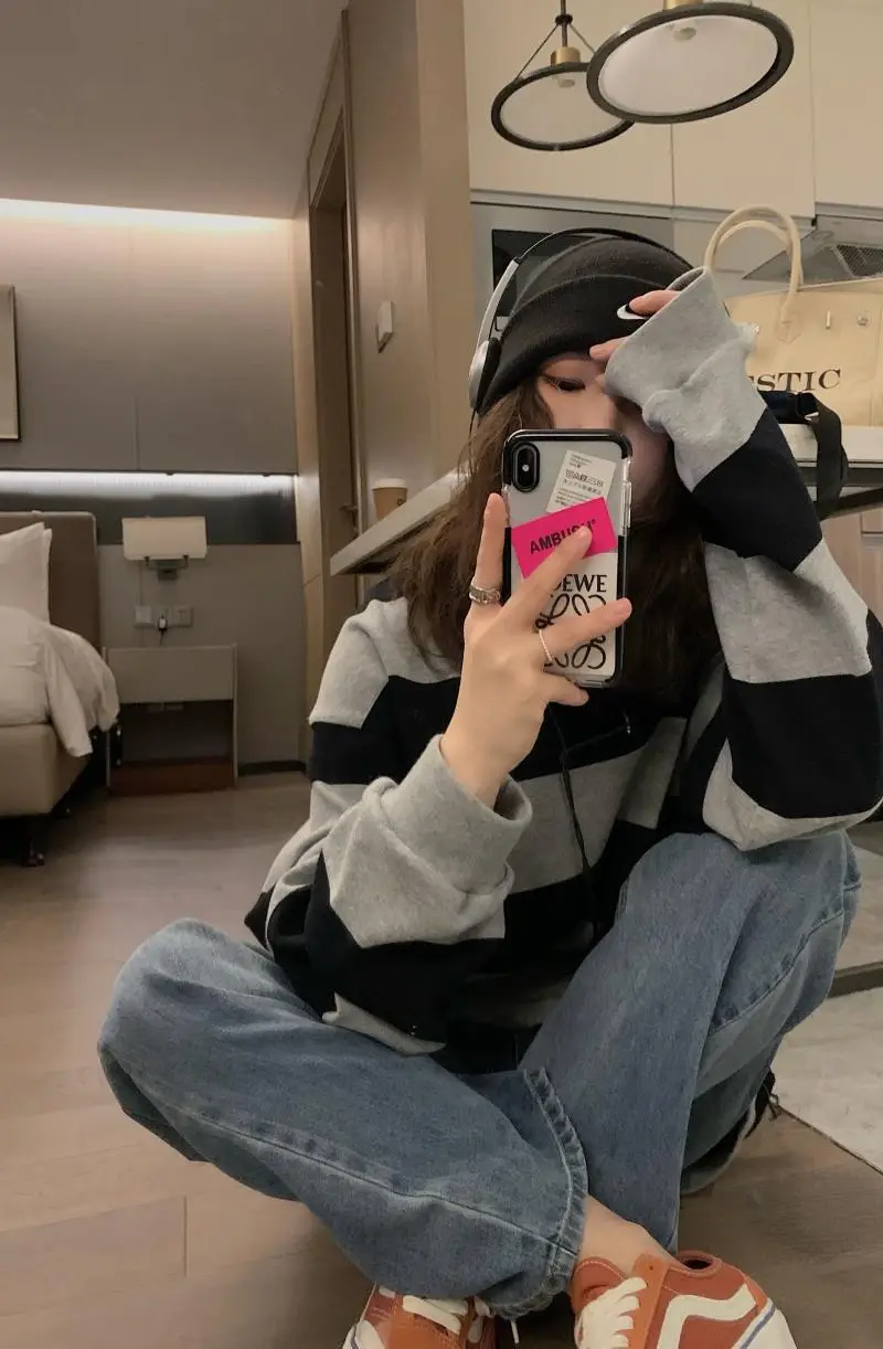 Women 2025 Striped Cotton Long Sleeve Top — feature 9