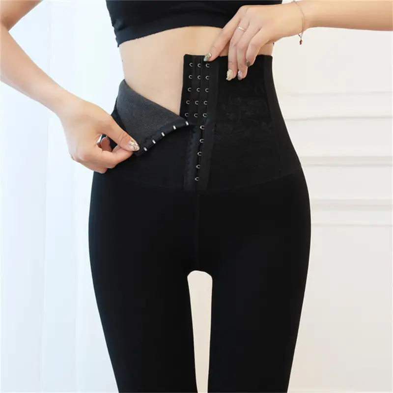 Velvet Three-Breasted Postpartum Waist Pants for Women - Image 4