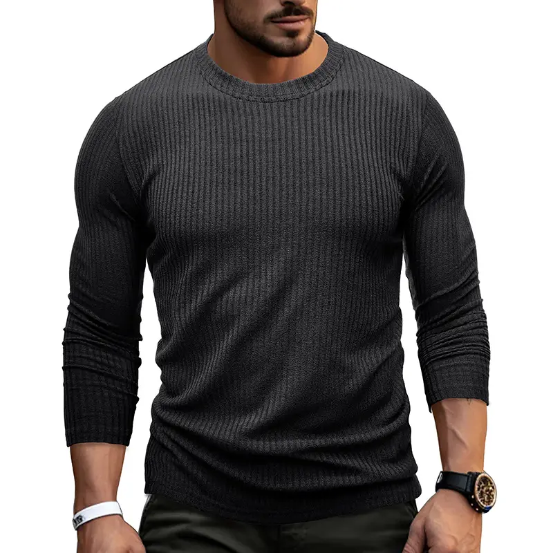 Men's Black Long Sleeve T-Shirt Winter Base - Image 5