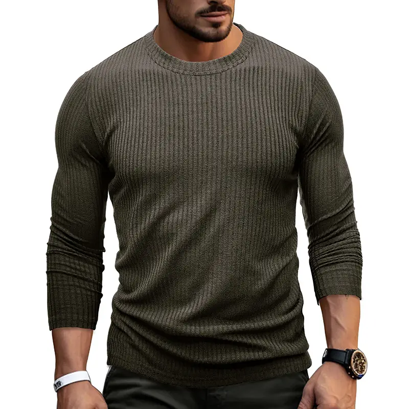 Men's Black Long Sleeve T-Shirt Winter Base - Image 4