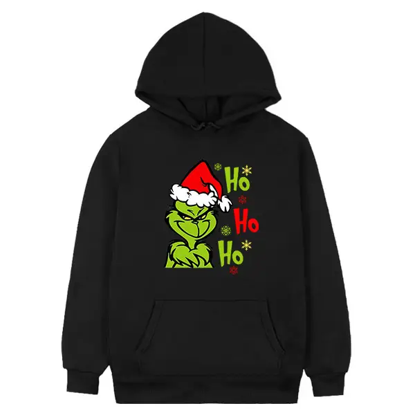 Christmas Green Monster Hoodie with "Ho Ho Ho" Print