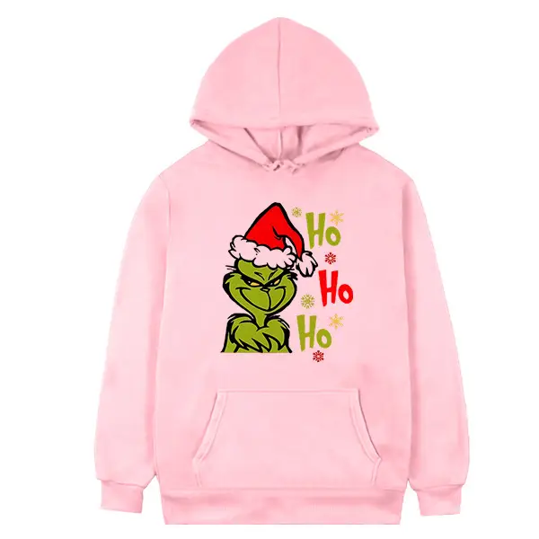 Christmas Green Monster Hoodie with "Ho Ho Ho" Print