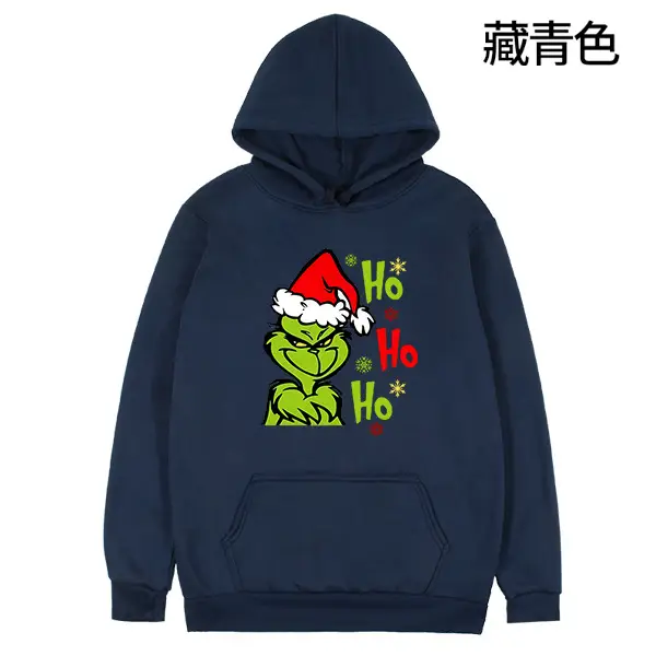 Christmas Green Monster Hoodie with "Ho Ho Ho" Print