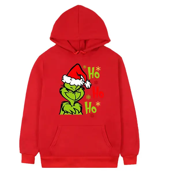 Christmas Green Monster Hoodie with "Ho Ho Ho" Print