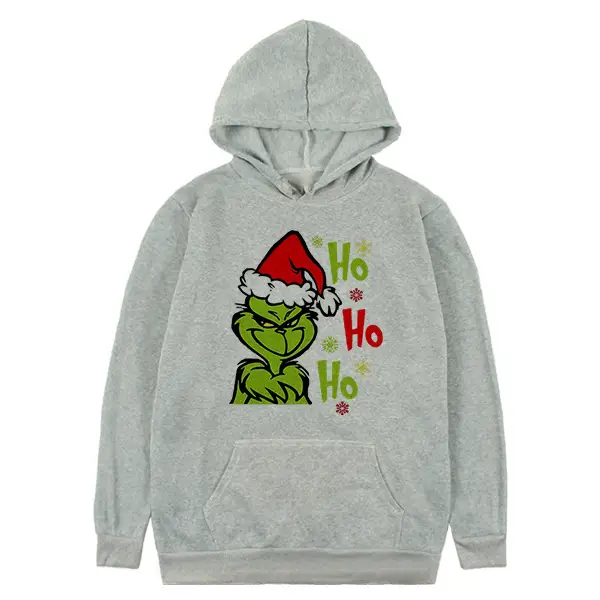 Christmas Green Monster Hoodie with "Ho Ho Ho" Print