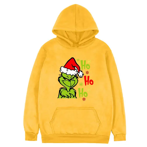 Christmas Green Monster Hoodie with "Ho Ho Ho" Print