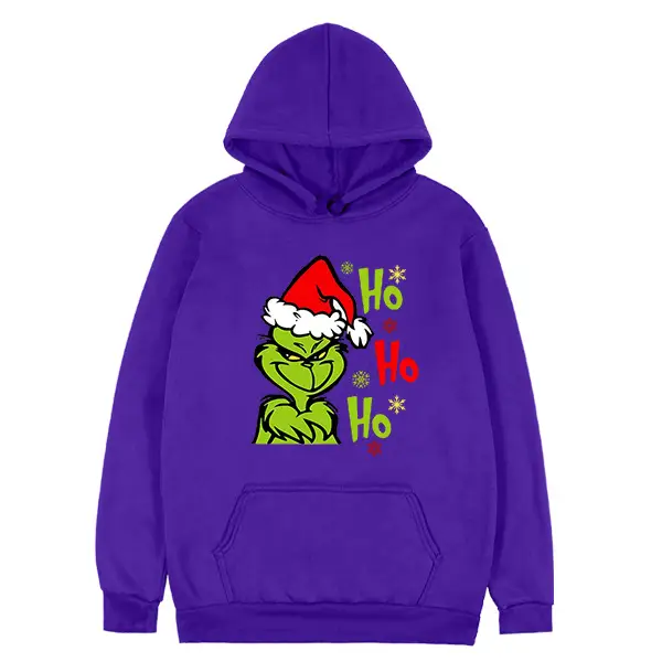 Christmas Green Monster Hoodie with "Ho Ho Ho" Print