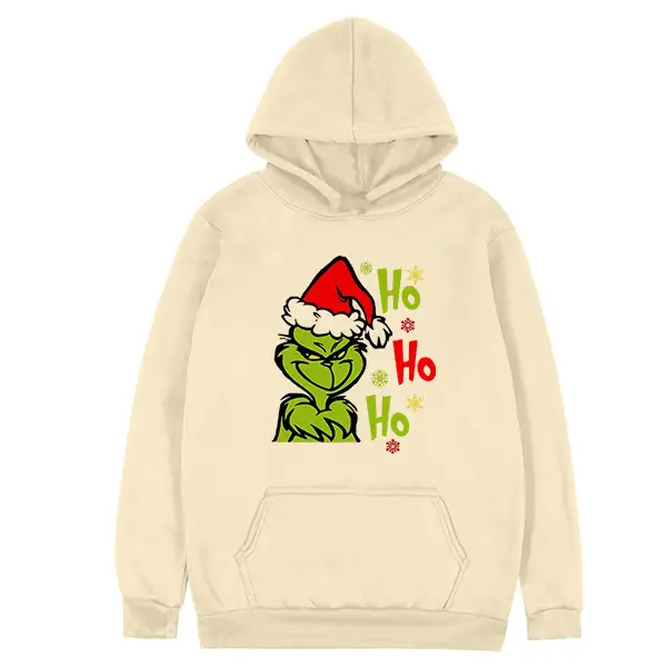 Christmas Green Monster Hoodie with "Ho Ho Ho" Print