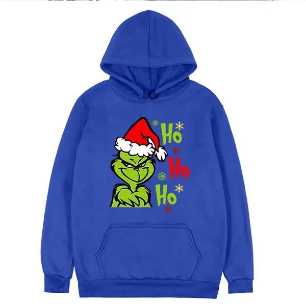 Christmas Green Monster Hoodie with "Ho Ho Ho" Print