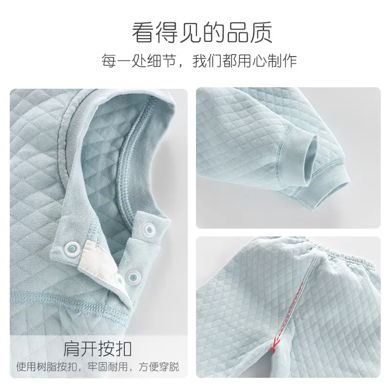 Infant Light Blue 3-Layer Warm Suit for Newborns - Image 15