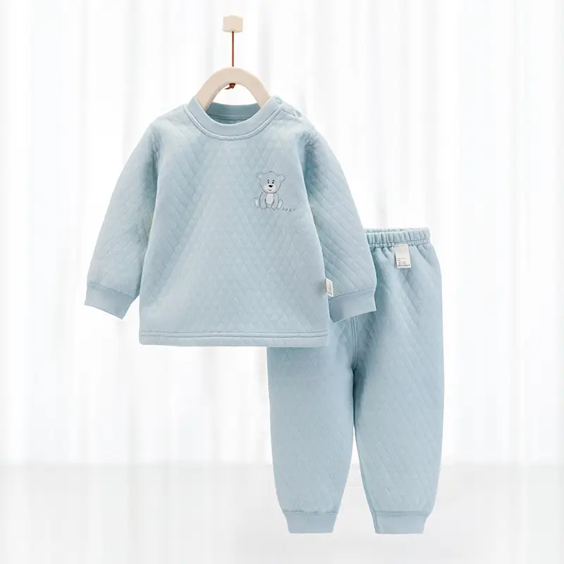 Infant Light Blue 3-Layer Warm Suit for Newborns - Image 3