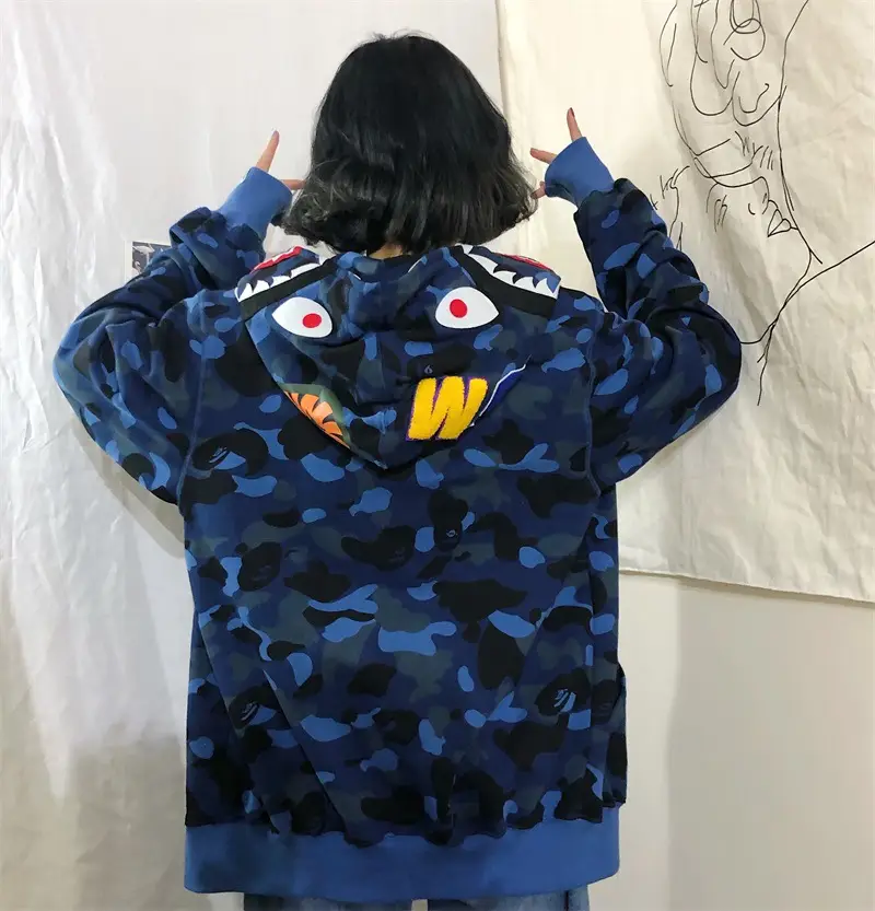 Women Shark Camouflage Hooded Sweatshirt Autumn Winter — feature 11