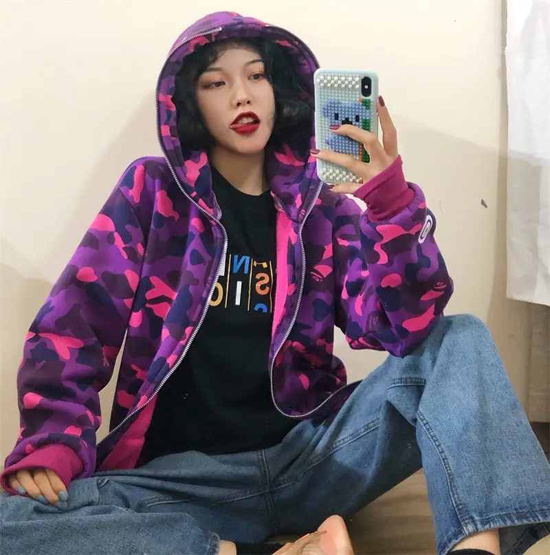 Women Shark Camouflage Hooded Sweatshirt Autumn Winter — feature 14
