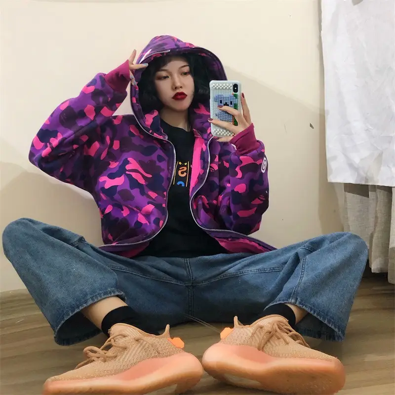Women Shark Camouflage Hooded Sweatshirt Autumn Winter — feature 15