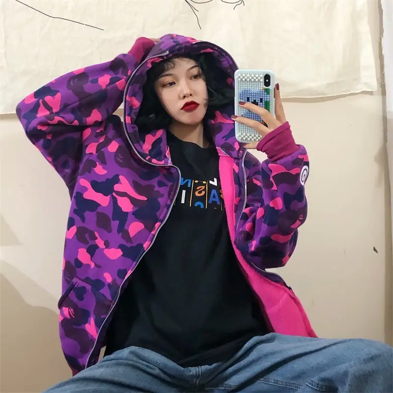 Women Shark Camouflage Hooded Sweatshirt Autumn Winter — feature 16