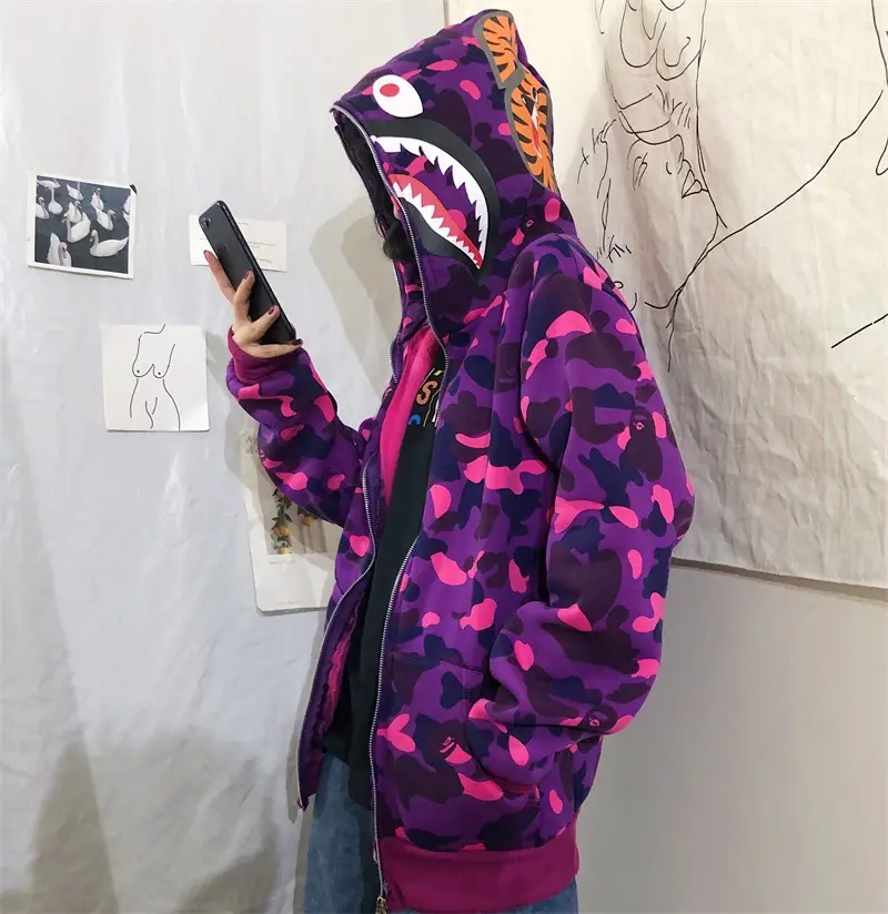 Women Shark Camouflage Hooded Sweatshirt Autumn Winter — feature 18
