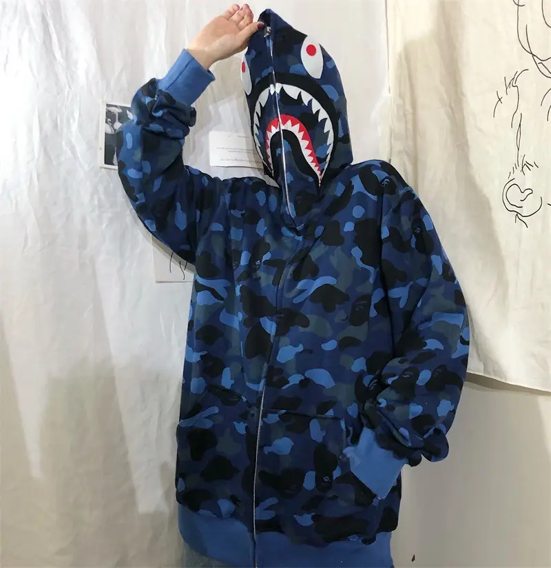 Women Shark Camouflage Hooded Sweatshirt Autumn Winter — feature 2