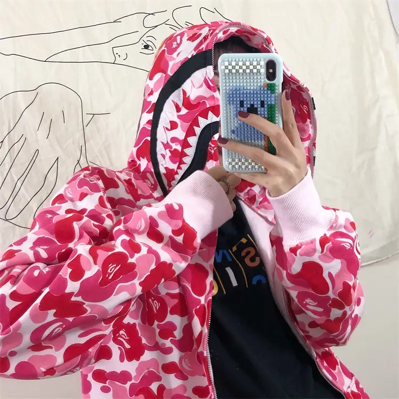 Women Shark Camouflage Hooded Sweatshirt Autumn Winter — feature 23