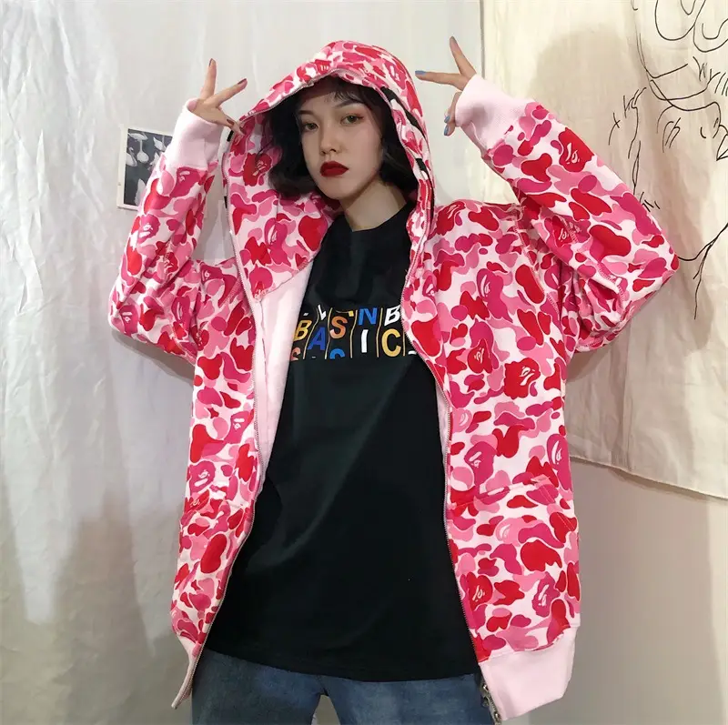 Women Shark Camouflage Hooded Sweatshirt Autumn Winter — feature 25