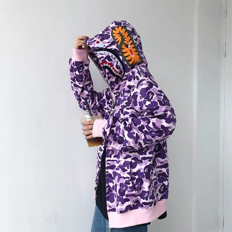 Women Shark Camouflage Hooded Sweatshirt Autumn Winter — feature 32