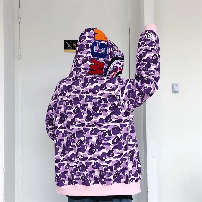 Women Shark Camouflage Hooded Sweatshirt Autumn Winter — feature 33