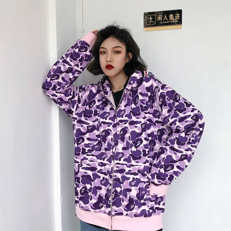 Women Shark Camouflage Hooded Sweatshirt Autumn Winter — feature 34