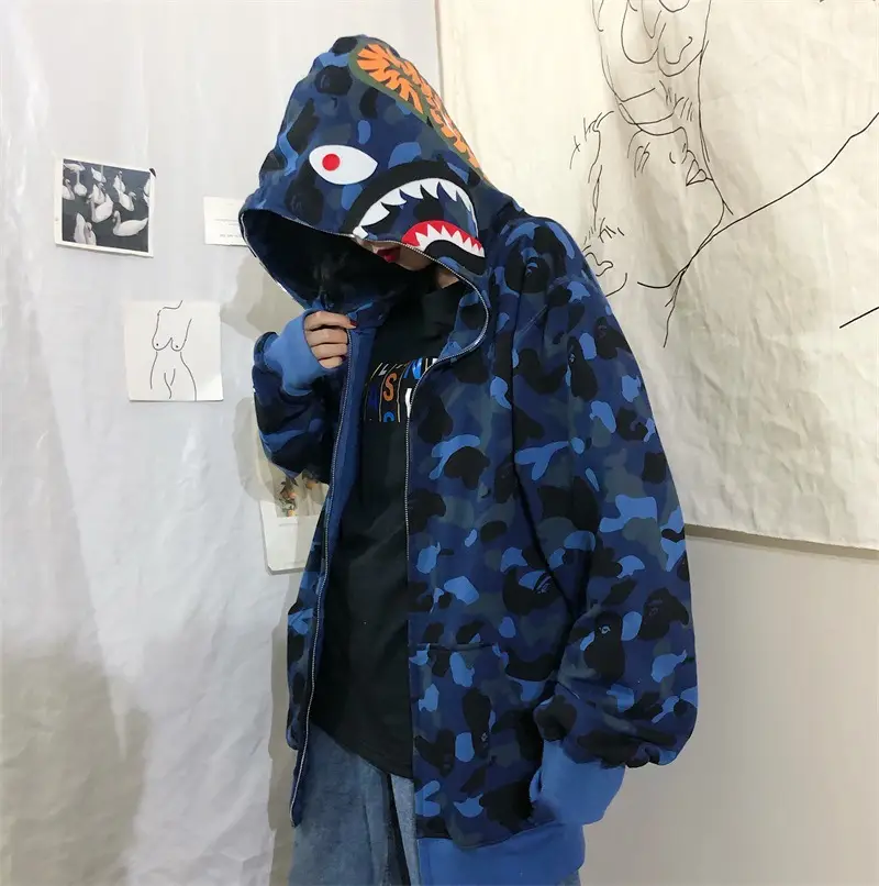 Women Shark Camouflage Hooded Sweatshirt Autumn Winter — feature 5