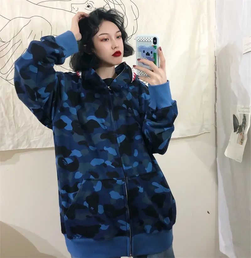 Women Shark Camouflage Hooded Sweatshirt Autumn Winter — feature 6