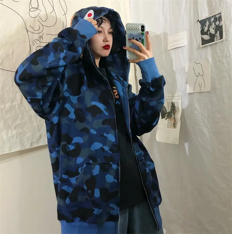 Women Shark Camouflage Hooded Sweatshirt Autumn Winter — feature 7