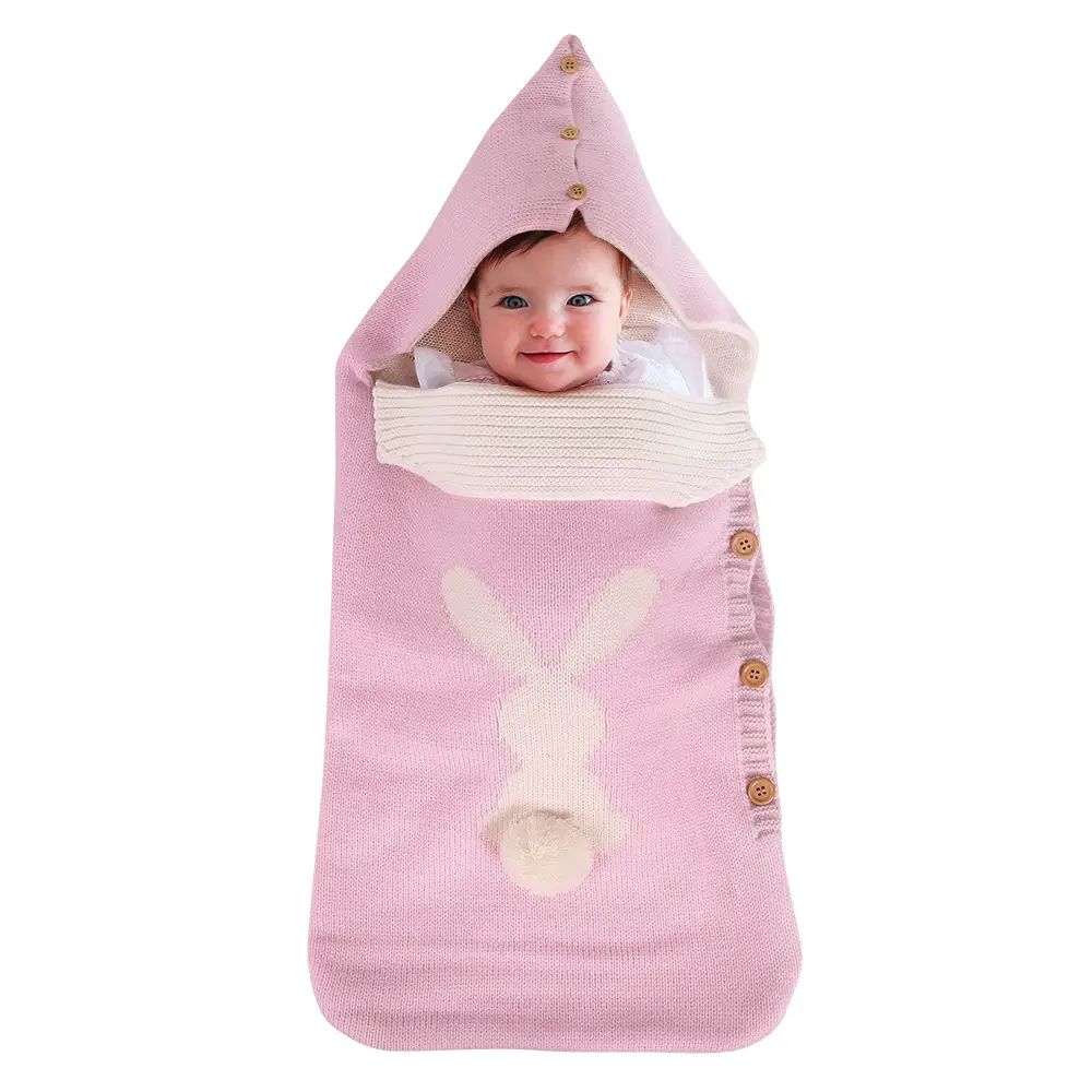 Rabbit Baby Sleeping Bag Plush Anti-Kick Quilt - Image 4