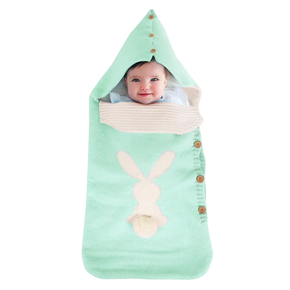 Rabbit Baby Sleeping Bag Plush Anti-Kick Quilt - Image 5