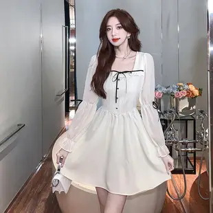 Black Long Sleeve Waist Hip Skirt for Women — feature 36