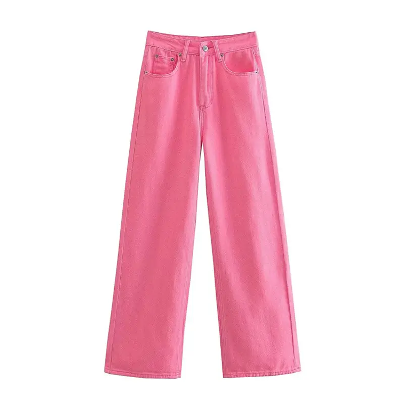 Women's Light Blue Wide Leg Jeans Autumn 2021 Slim Fit