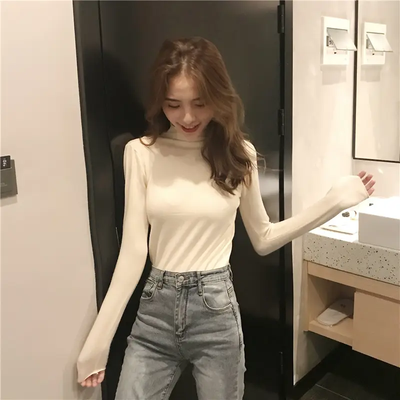 Women Black Knitted Collar Pullover Sweater 2023 Winter — feature 34