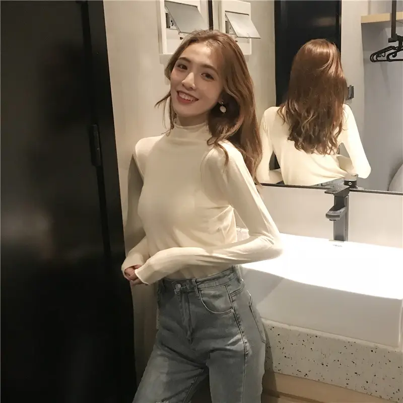 Women Black Knitted Collar Pullover Sweater 2023 Winter — feature 35