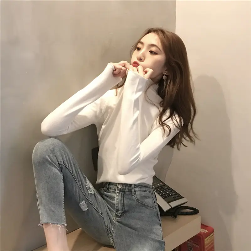 Women Black Knitted Collar Pullover Sweater 2023 Winter — feature 49