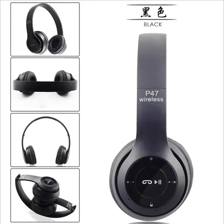 P47 Wireless Bluetooth 5.0 Headset Blue Grey