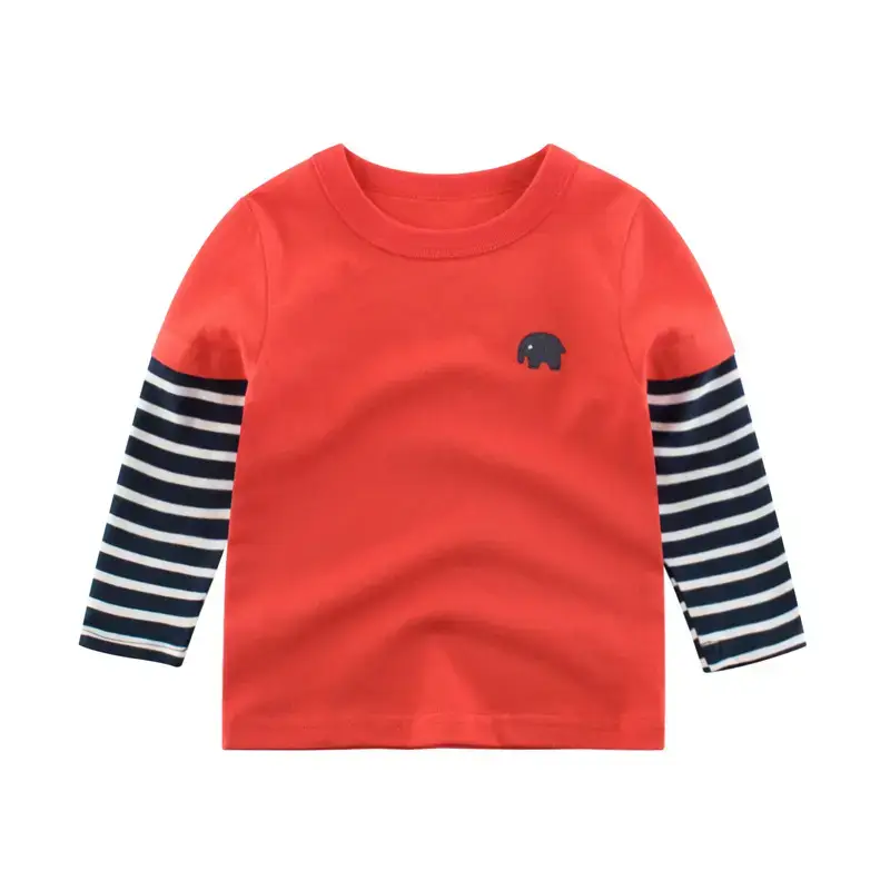 Kids Red Striped Long Sleeve T-Shirt for Boys