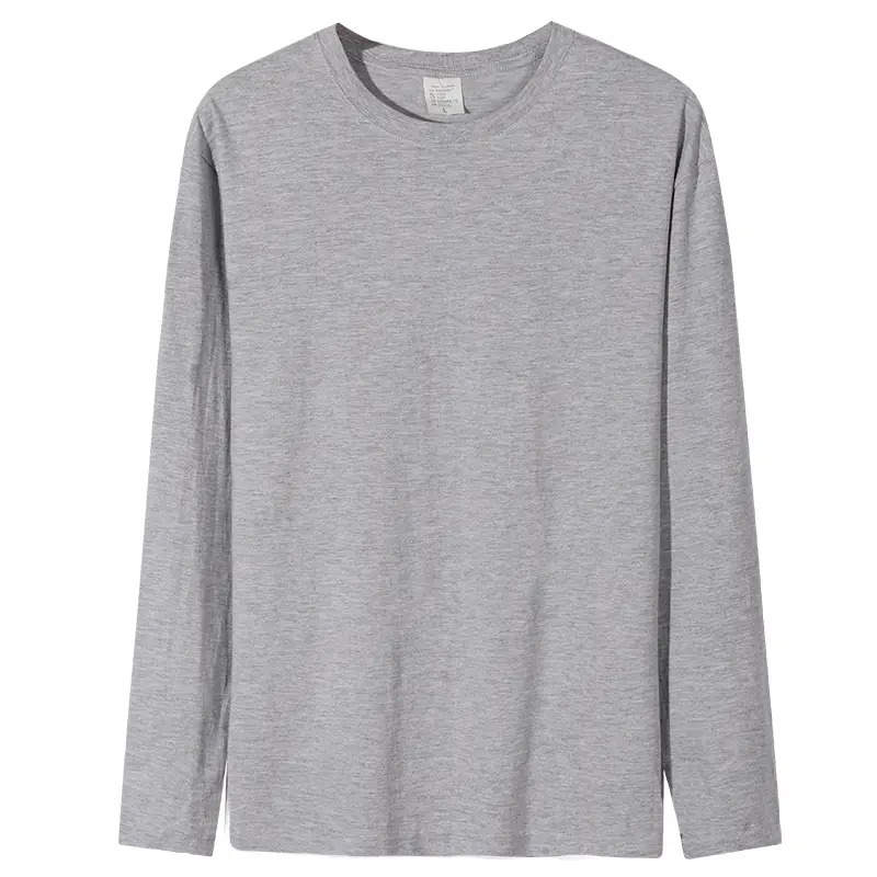 Men Long Sleeve Cotton T-Shirt Light Blue - Image 19