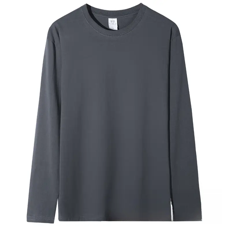 Men Long Sleeve Cotton T-Shirt Light Blue - Image 33