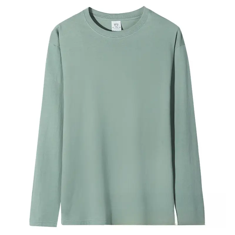 Men Long Sleeve Cotton T-Shirt Light Blue - Image 37