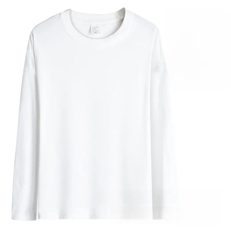 Men Long Sleeve Cotton T-Shirt Light Blue - Image 8
