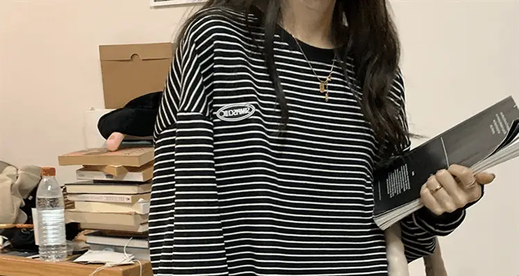 Women Striped Long Sleeve Sweatshirt 2026 Spring Autumn — feature 40