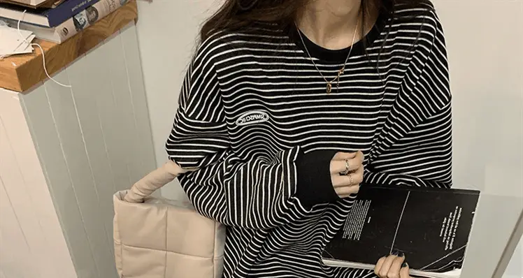 Women Striped Long Sleeve Sweatshirt 2026 Spring Autumn — feature 44