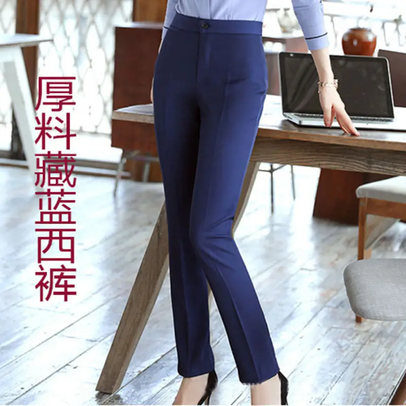 Women Navy Blue Suit Summer Office Dress - Image 13