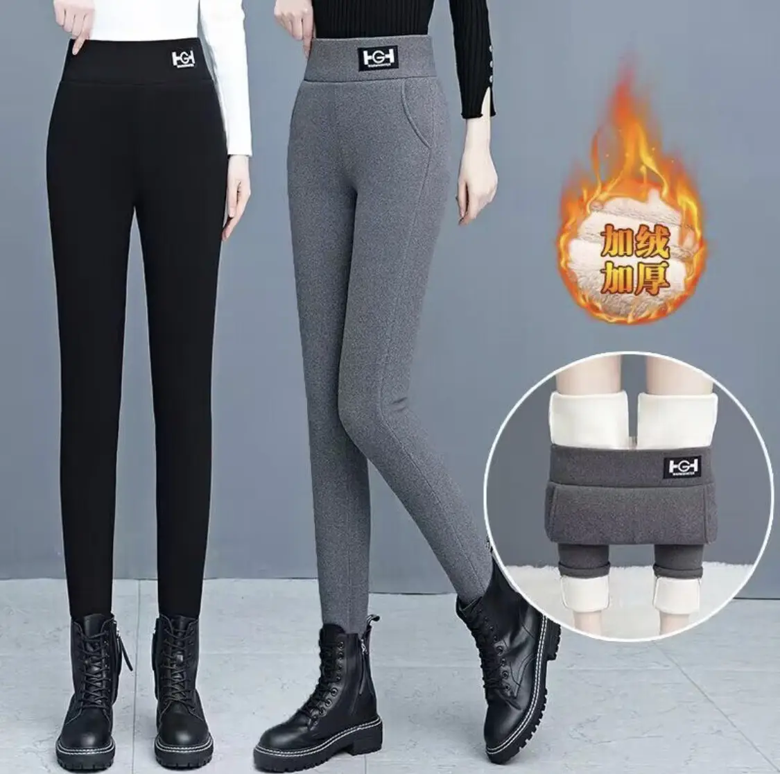 Women Thick Fleece Leggings Black Winter Warm 2026 - Image 6