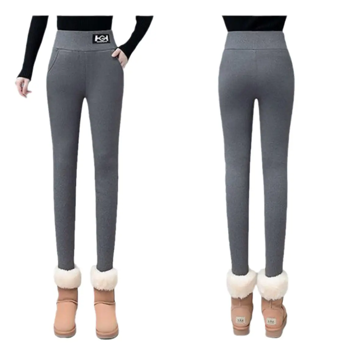 Women Thick Fleece Leggings Black Winter Warm 2026 - Image 7